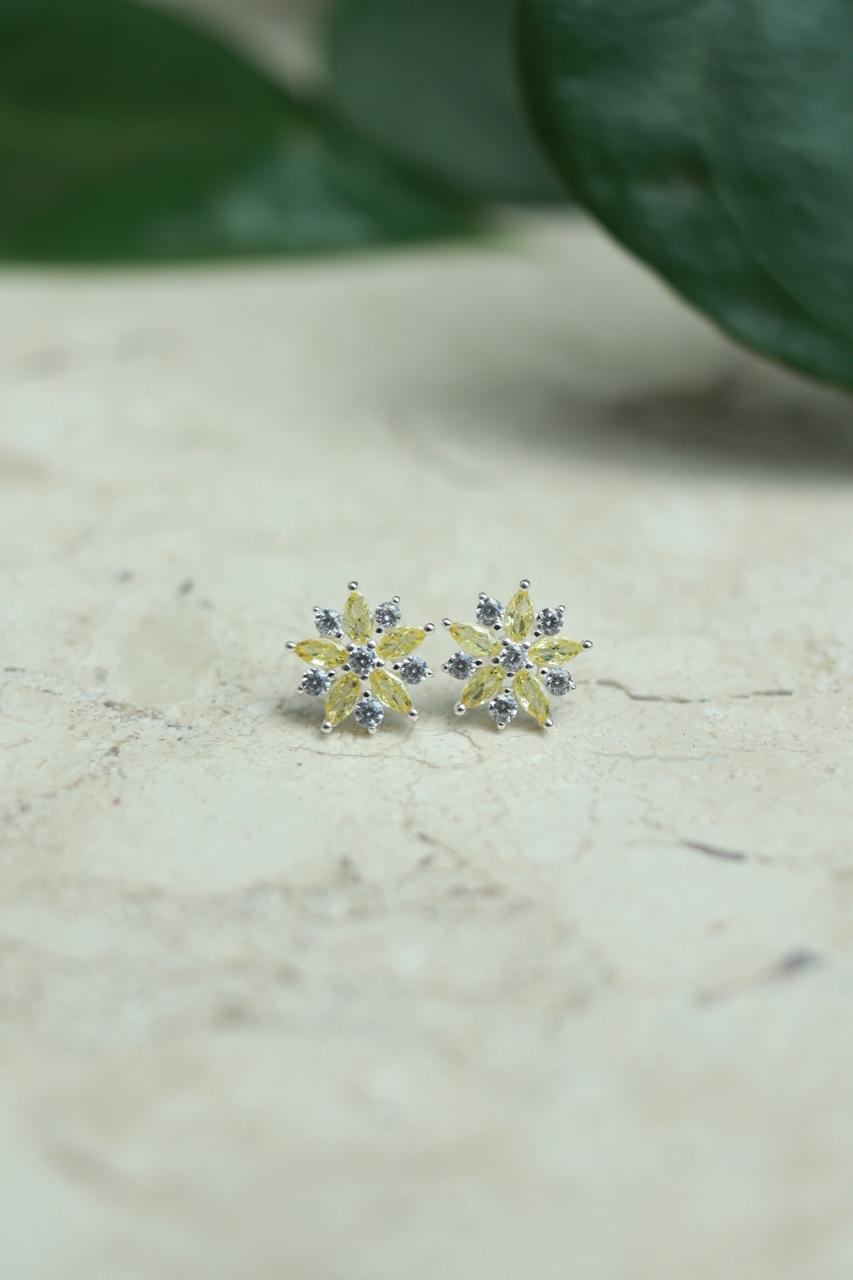 Brinco flor yellow fancy